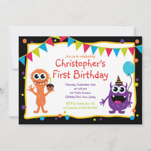 Invitaciones a fiestas de cumpleaños de Monstruo C
