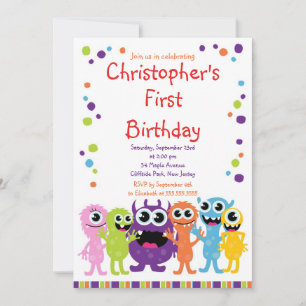 Invitaciones a fiestas de cumpleaños de Monstruo C