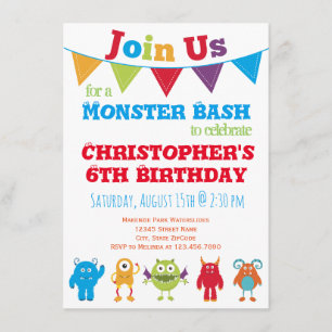 Invitaciones a fiestas de cumpleaños de monstruos 