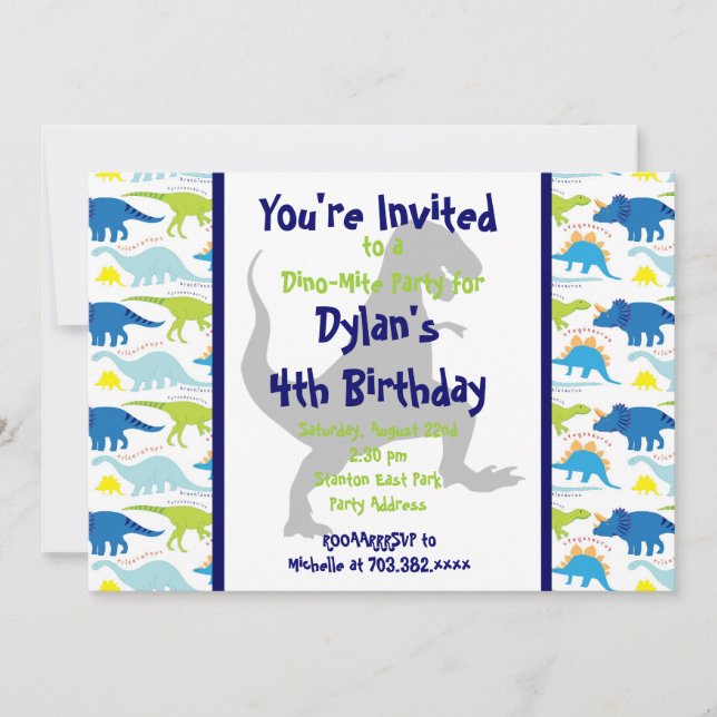 Invitaciones a fiestas de cumpleaños de niños de d (Anverso)