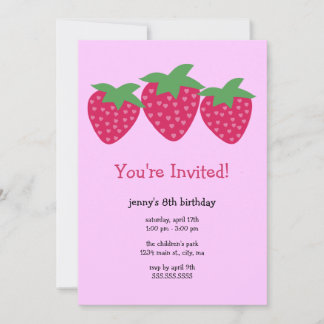 Invitaciones a fiestas de cumpleaños de Strawberry