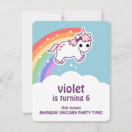 Invitaciones a fiestas de cumpleaños de Unicornio 