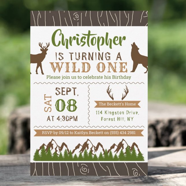 Invitaciones a fiestas de cumpleaños de Wild One B (Subido por el creador)