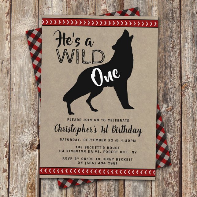 Invitaciones a fiestas de cumpleaños de Wild One B (Subido por el creador)