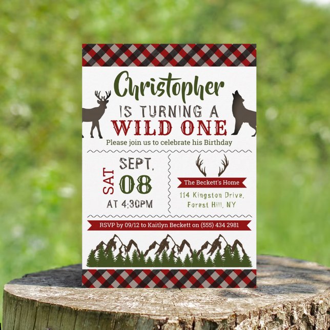 Invitaciones a fiestas de cumpleaños de Wild One B (Subido por el creador)