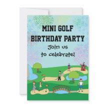 Invitaciones a fiestas de cumpleaños del minigolf
