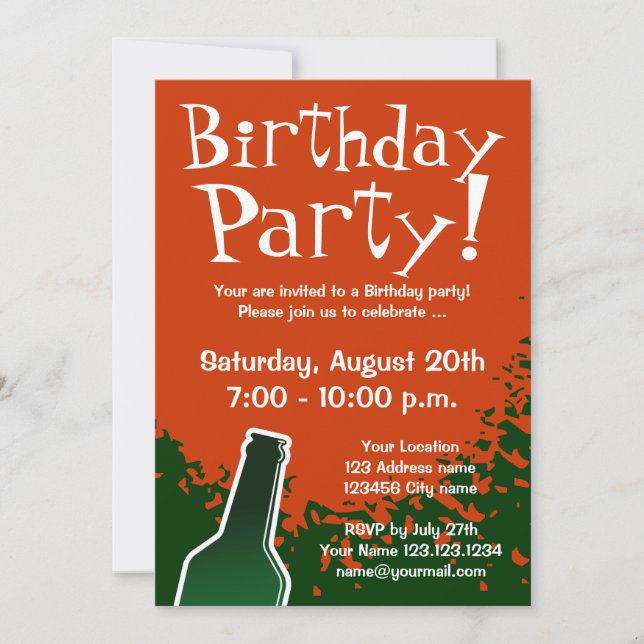 Invitaciones a fiestas de cumpleaños| invitaciones (Anverso)
