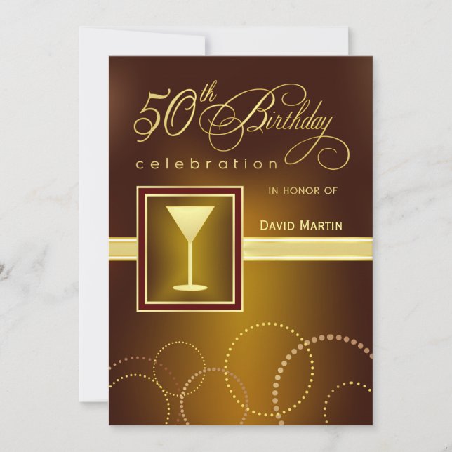 Invitaciones a fiestas de cumpleaños número 50 - C (Anverso)