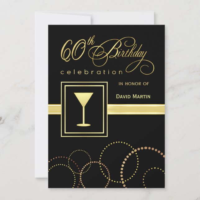 Invitaciones a fiestas de cumpleaños número 60 - C (Anverso)