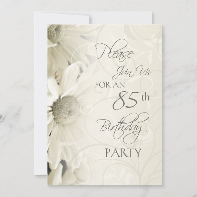 Invitaciones a fiestas de cumpleaños número 85 de  (Anverso)
