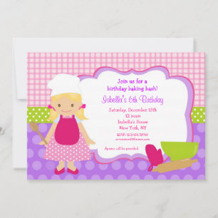 Invitaciones a fiestas de cumpleaños para cocinar