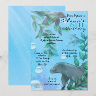 Invitaciones a fiestas de cumpleaños para delfines