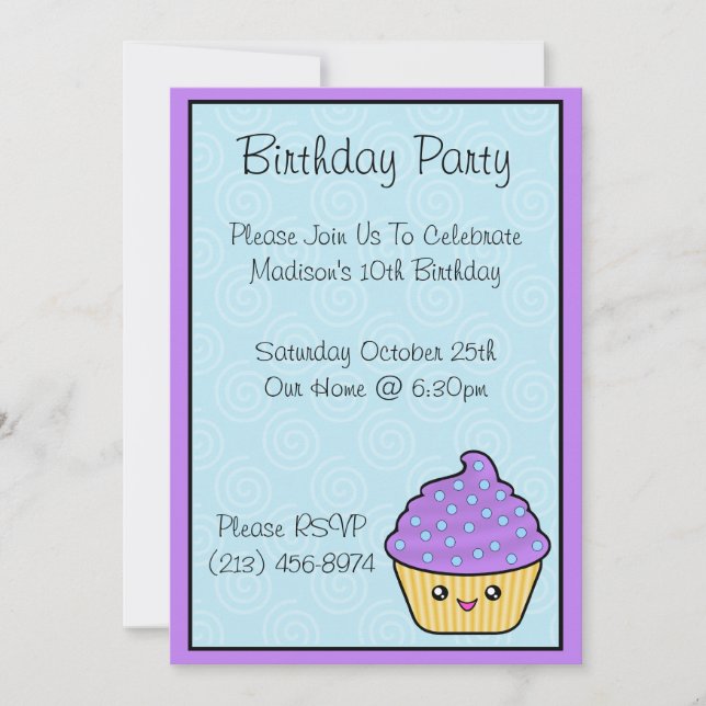 Invitaciones a fiestas de cumpleaños para el paste (Anverso)