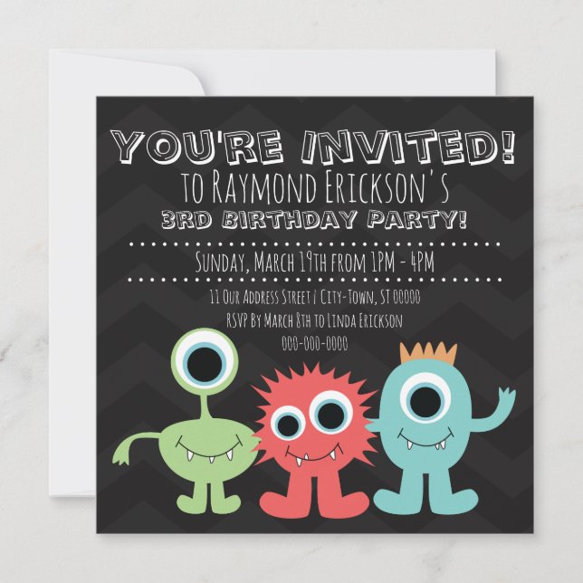 Invitaciones a fiestas de cumpleaños temáticas (Anverso)
