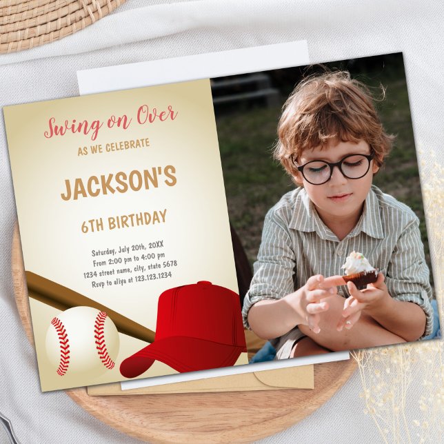Invitaciones a fiestas de diversión de personaliza (6th Birthday Baseballs Birthday Invitations photo)