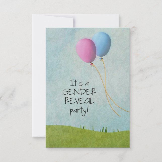 Invitaciones a fiestas de género - Globos - 3.5x5 (Anverso)