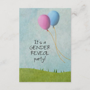 Invitaciones a fiestas de género - Globos - 3.5x5