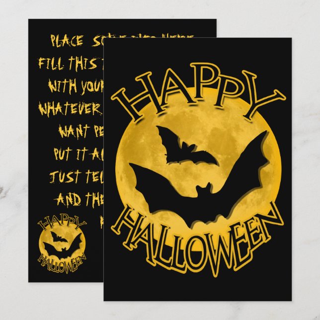 Invitaciones a fiestas de Halloween (Anverso / Reverso)