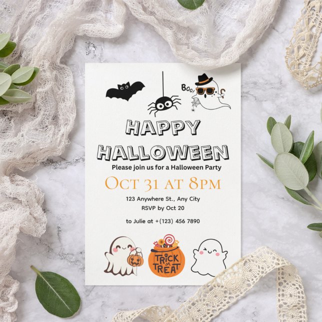 Invitaciones a fiestas de Halloween de sabor y fan (Subido por el creador)