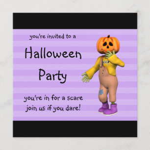 Invitaciones a fiestas de Halloween Feliz Jack Squ