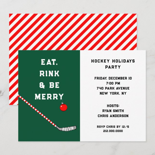 Invitaciones a fiestas de hockey (Anverso / Reverso)