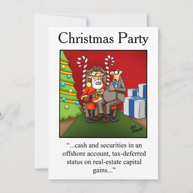 Invitaciones a fiestas de humor de los navidades (Anverso)