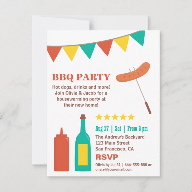 Invitaciones a fiestas de limpieza en el patio tra (Anverso)