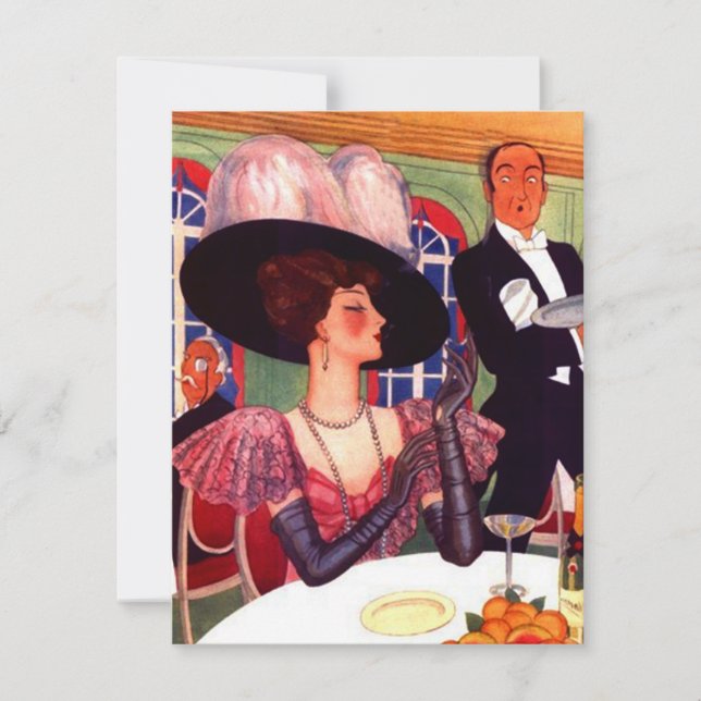 Invitaciones a fiestas de moda para las damas de n (Anverso)