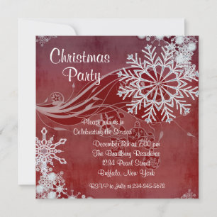 Invitaciones a fiestas de Navidades de copos de ni