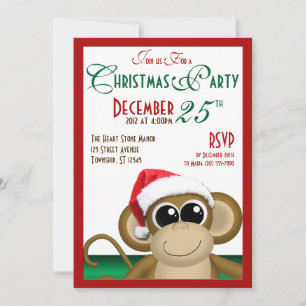 Invitaciones a fiestas de Navidades de Santa Hat M