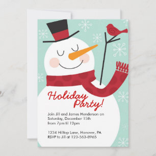Invitaciones a fiestas de Navidades de Snowman