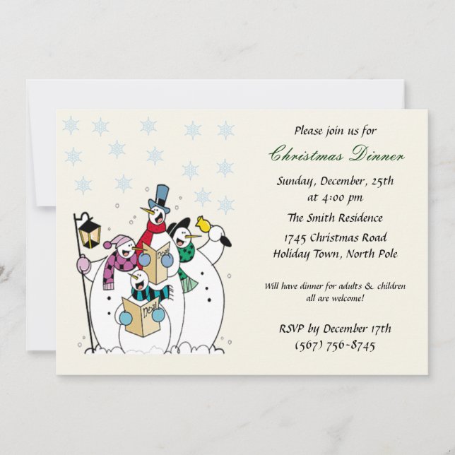 Invitaciones a fiestas de Navidades de Snowman (Anverso)