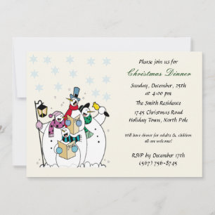 Invitaciones a fiestas de Navidades de Snowman
