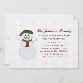 Invitaciones a fiestas de Navidades de Snowman
