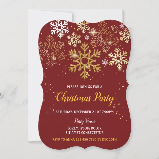 Invitaciones a fiestas de Navidades elegantes (Anverso)