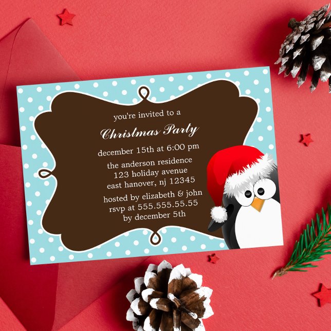 Invitaciones a fiestas de Navidades pingüinos de v (Subido por el creador)