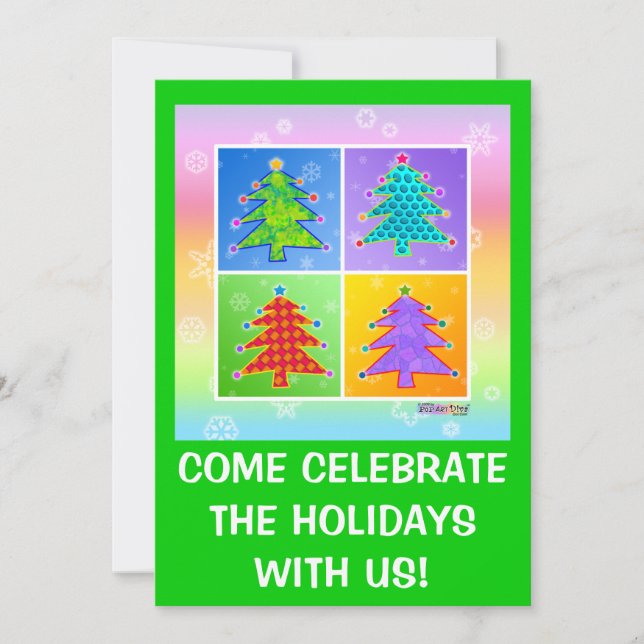 Invitaciones a fiestas de Navidades - Pop Art Navi (Anverso)