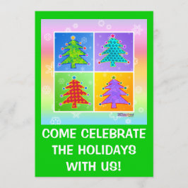 Invitaciones a fiestas de Navidades - Pop Art Navi