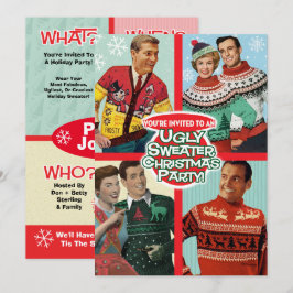 Invitaciones a fiestas de Navidades retro feas a s