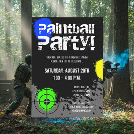 Invitaciones a fiestas de paintball | Invitaciones