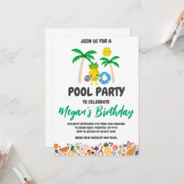 invitaciones a fiestas de pineapple pool