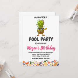 invitaciones a fiestas de pineapple pool
