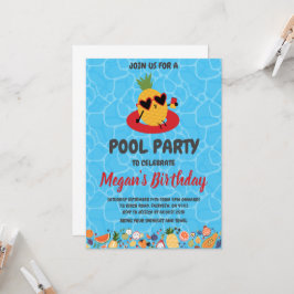 invitaciones a fiestas de pineapple pool