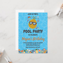 invitaciones a fiestas de pineapple pool