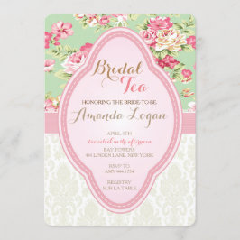 Invitaciones a fiestas de té de lluvia chic Shabby