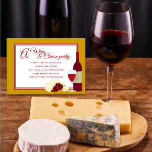 Invitaciones a fiestas de vino y queso
