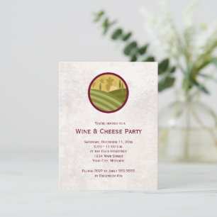 Invitaciones a fiestas de vino y queso
