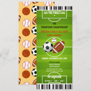 Invitaciones a fiestas deportivas Boy Baby Showe