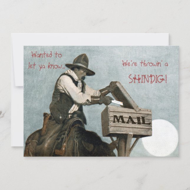 Invitaciones a fiestas Occidente / Cowboy (Anverso)