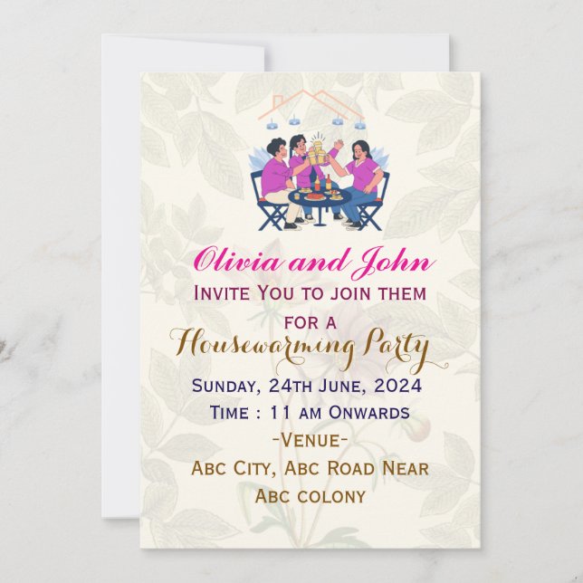 Invitaciones a fiestas para el calentamiento de la (Anverso)